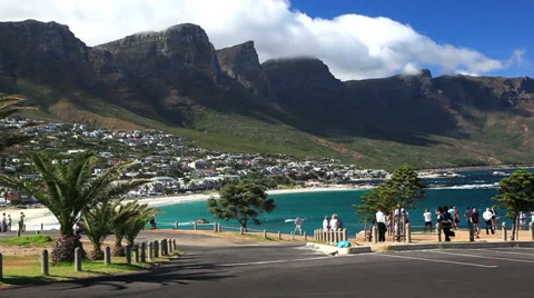 View of Camps Bay, Cape Town, South Africa Stock Footage 32140897