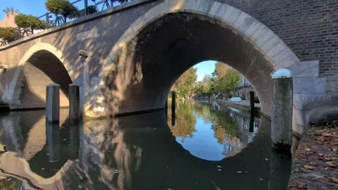 A view of the canal in Utrecht. Stock Footage 326183780