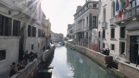View on a canal in Venice Stock Footage 90074521