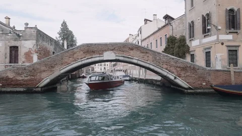 View on a canal in Venice Stock Footage 90087179