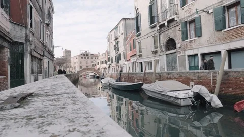 View on a canal in Venice Stock Footage 90087861