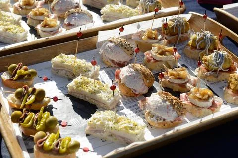 View of the Canapes with different format. 写真素材