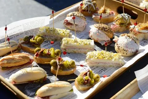 View of the Canapes with different format. Stock-Fotos