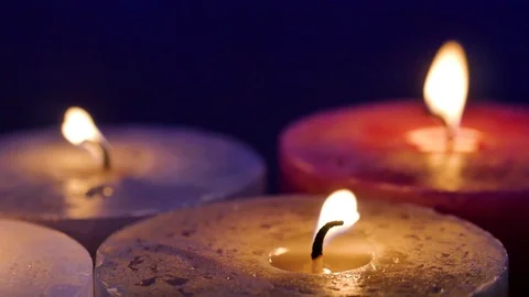 View on the candle flames. Stock Footage 99437946