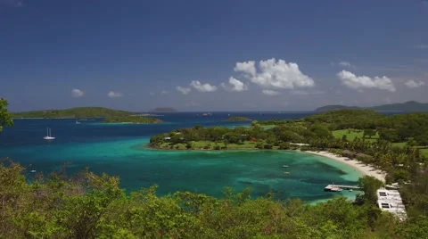 View of Caneel Bay, St John Stock Footage 66047092