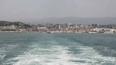 View of Cannes from boat Stock Footage 23705679