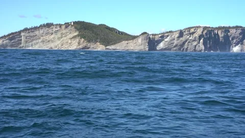 View of Cap Gaspe from boat Stock Footage 143208202