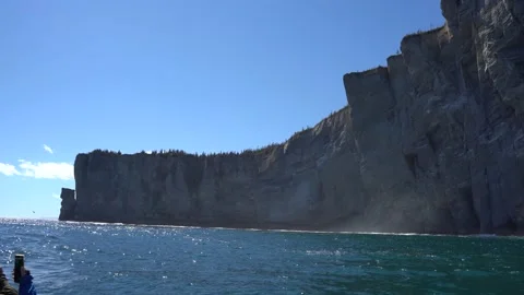 View of Cap Gaspe from boat Stock Footage 143208256