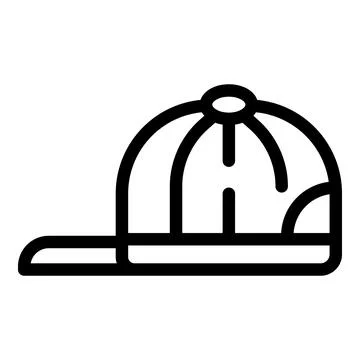 View cap icon outline vector. Front baseball Illustrazione stock