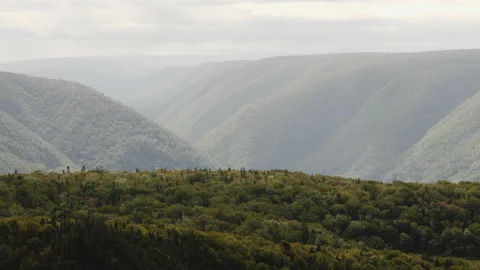 View from Cape Clear, Cape Breton, Nova Scotia Stock Footage 231239579