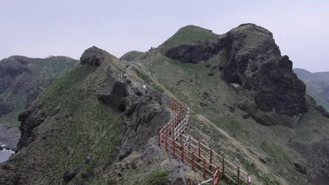 View of Cape Kamui coastal trail in Hokkaido, Japan. Video stock 343679637