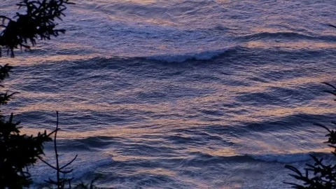 View from Cape Lookout Waves at dusk Oregon Coast Oregon 33 Stock Footage 81932031