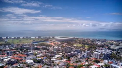 A view of Cape Town Stadium. Stock Photos