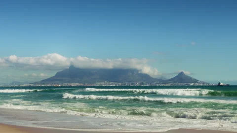 View of Cape Town with Table Mountain Stock Footage 314943279