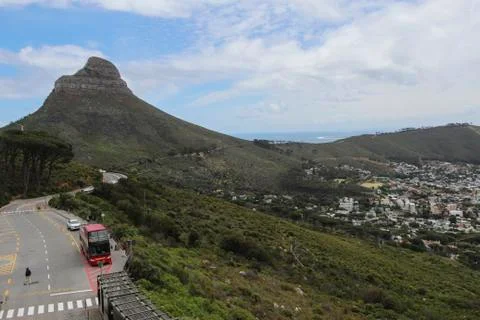 View on Cape Town from the Table mountain cable car lower station, South Africa Stock Photos