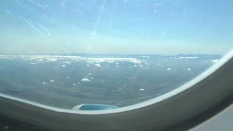 View of Capetown from above with plane window in view South Africa Stock Footage 118778511