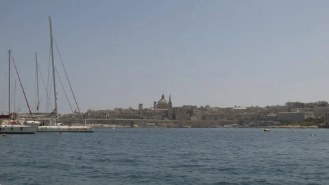 View of capital of Malta, Valetta Stock Footage 95467293