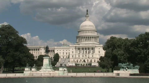 View of the Capitol Building on the right Stock Footage 147289