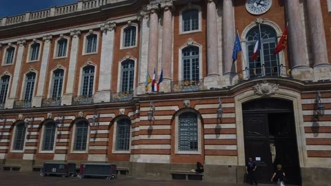 View of Capitol of Toulouse ( Capitole de Toulouse ) the heart of the municipal Stock Footage 202068175
