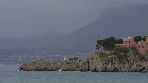 The view from Capo Zafferano in Sicily, Italy Stock Footage 88676442