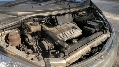 View of car estima vehicle engine, Selangor-Malaysia Stock Photos