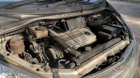 View of car estima vehicle engine, Selangor-Malaysia Stock Photos