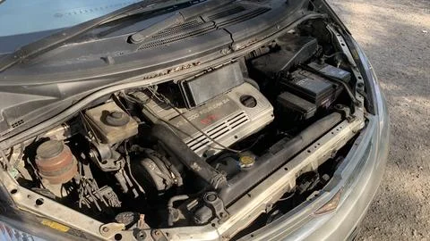View of car estima vehicle engine, Selangor-Malaysia Stock Photos