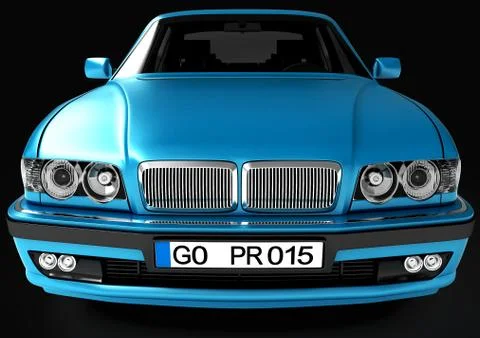 View of the car in front. 3D illustration Stock Illustration