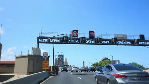 View from car to Harbour Bridge. Stock Footage 81882587