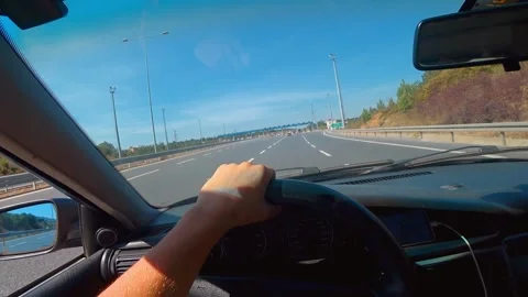 View from car to HGS automatic toll terminal in Turkey Stock Footage 257186684