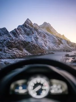 View from the car inside. Concept and idea for travel Foto stock
