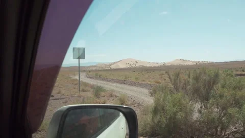 View from the car interior in the side mirror Video stock 250820647