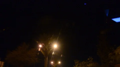 View from car on night road. Evening drive point of view on a road Видео 125488552