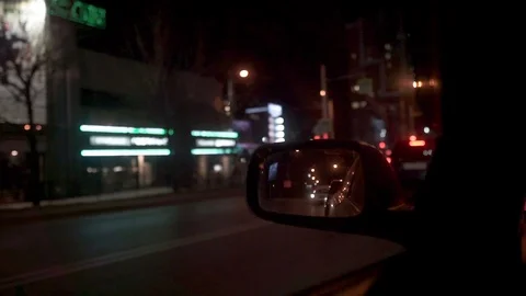 View from the car overnight Stock Footage 109585591