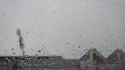 The view from the car in the rain Video stock 145177522