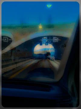 View from the car to the road Stock Photos