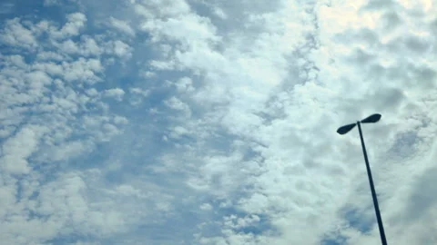 View from car on the sky and poles Stock Footage 86462865