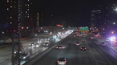 View of car traffic at night Video stock 61257126