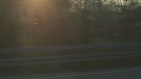 View from the car, on a train moving in parallel Stock Footage 237838658