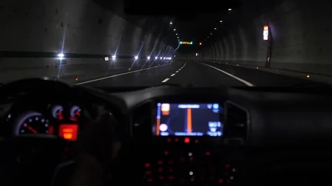 View from the car in the tunnel. Stock Footage 102581504
