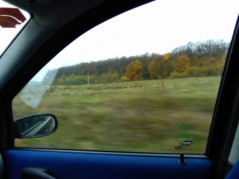 View from a car wich is moving Stock Photos