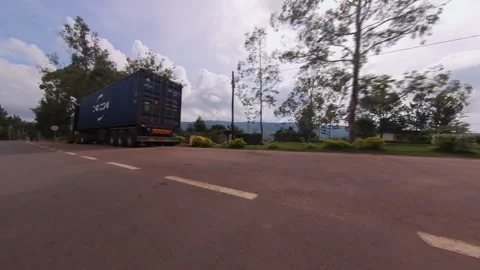 View from car window driving in Rwanda Video stock 245134403