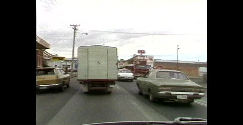 View From Car Window Driving in Tasmania (1981) Stock Footage 310226043