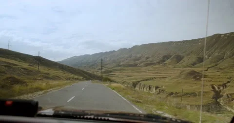 View from the car window on the field Video stock 232137703