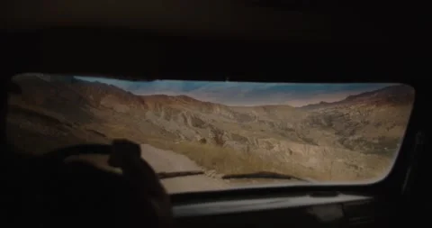 View from the car window on the field Video stock 232138952