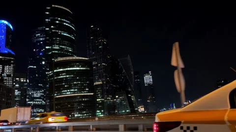 View from the car window to the left side of the road,  4k slow motion Stock Footage 301479693