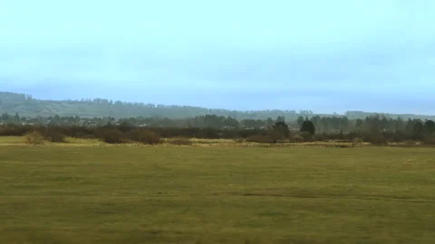 View from the car window to the road and landscape Stock Footage 141967591