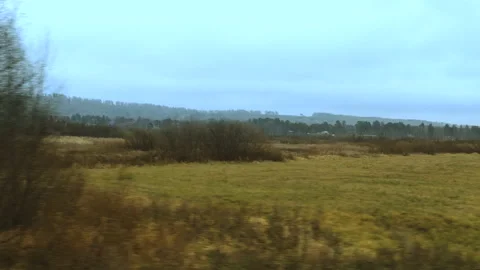 View from the car window to the road and landscape Stock Footage 141967818
