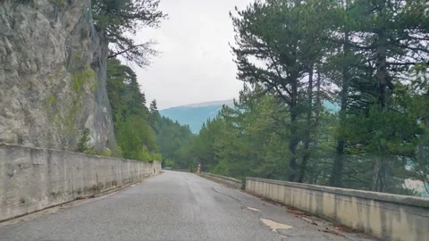 View from the car window, on the road in the mountains. abruzzo italy Stock Footage 249694323