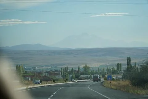 View from the car window on the road Stock Photos